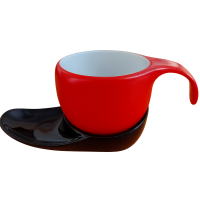 Espressotasse Vision 2tlg „red & black“