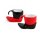 Espressotasse Vision 4tlg Schwarz / Rot im Farbwechsel