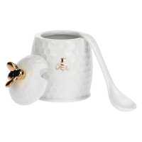 Zuckerdose mit Löffel Gold 10 x 6,5 cm