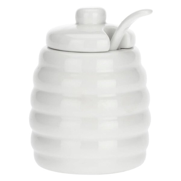 Zuckerdose mit Porzellanlöffel "Zuccheriera Con Cucchiaino" Menage 6,5 x 10 cm