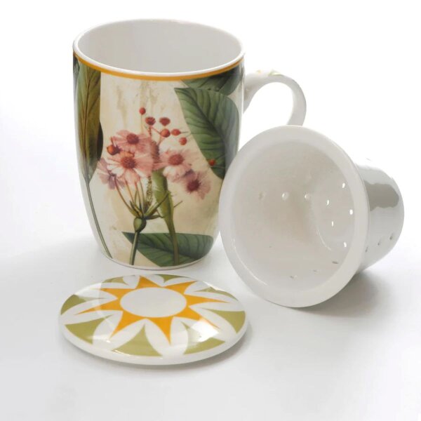 Teebecher mit Deckel & Filter MIRABILIA 300 ml gelb