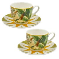 Espressotassen mit Untertassen 2er Set MIRABILIA 90 ml gelb