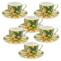 Espressotassen mit Untertassen 6er Set MIRABILIA 90 ml gelb