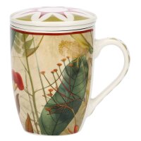 Teebecher mit Deckel & Filter MIRABILIA 300 ml rot