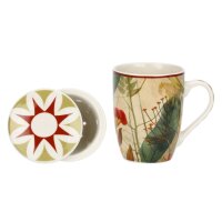 Teebecher mit Deckel & Filter MIRABILIA 300 ml rot