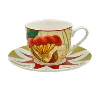 Espressotassen mit Untertassen 2er Set MIRABILIA 90 ml rot