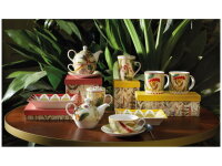 Espressotassen mit Untertassen 6er Set MIRABILIA 90 ml rot