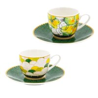 Espressotassen mit Untertassen 6er Set MIRABILIA 90 ml...