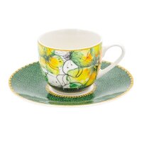 Espressotassen mit Untertassen 6er Set MIRABILIA 90 ml "Libellula"