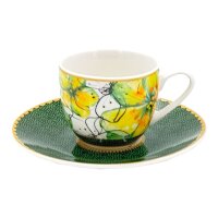 Espressotassen mit Untertassen 6er Set MIRABILIA 90 ml "Libellula"