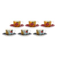 Espressotassen mit Untertassen 6er Set MIRABILIA 90 ml...