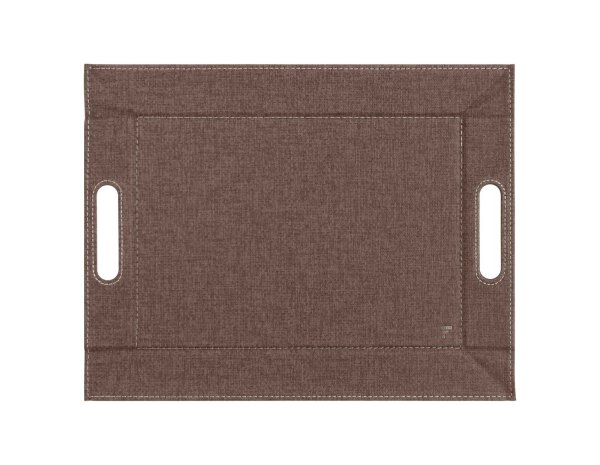 Tablett Textilstruktur klein 45 x 35 cm braun