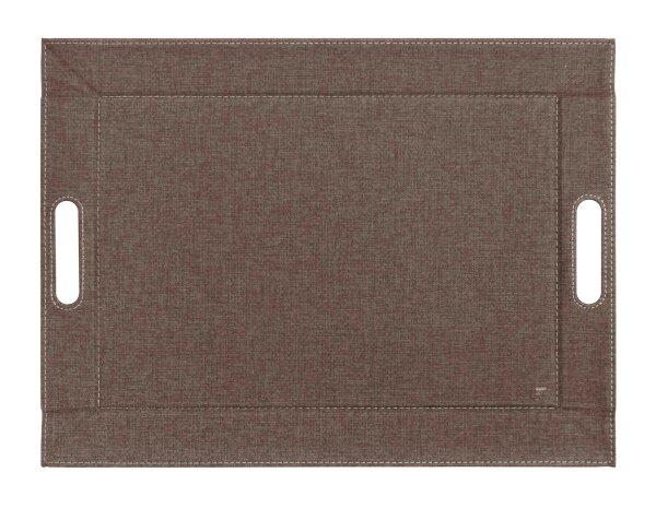 Tablett Textilstruktur gross 55 x 41 cm braun