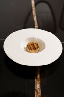 SPHERE KUGEL-TELLER Alabaster Weiss Cosmos Gold  Ø 30,5 cm