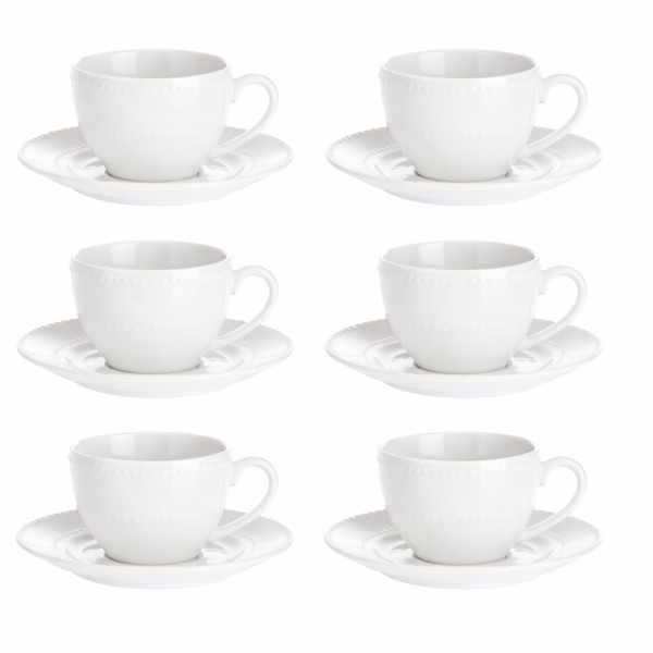 Kaffeetassen Set 6 Stück mit Untertasse Collina