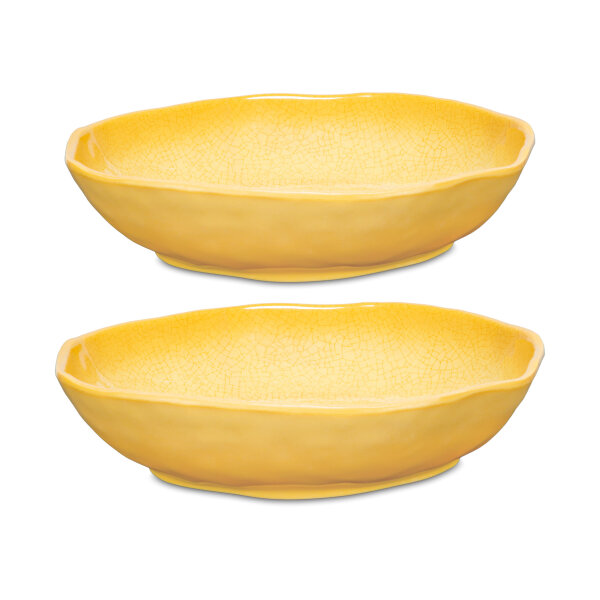 Teller tief / Suppenteller Ø 21 cm Atmosfera ocker Set mit 2 Stück