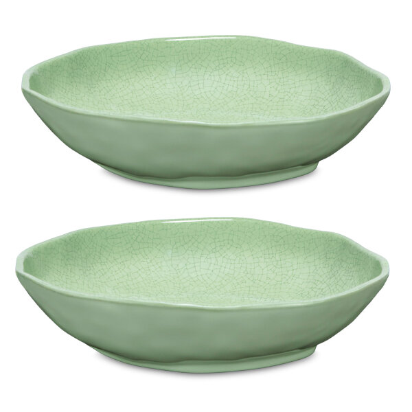 Teller tief / Suppenteller Ø 21 cm Atmosfera grün Set mit 2 Stück