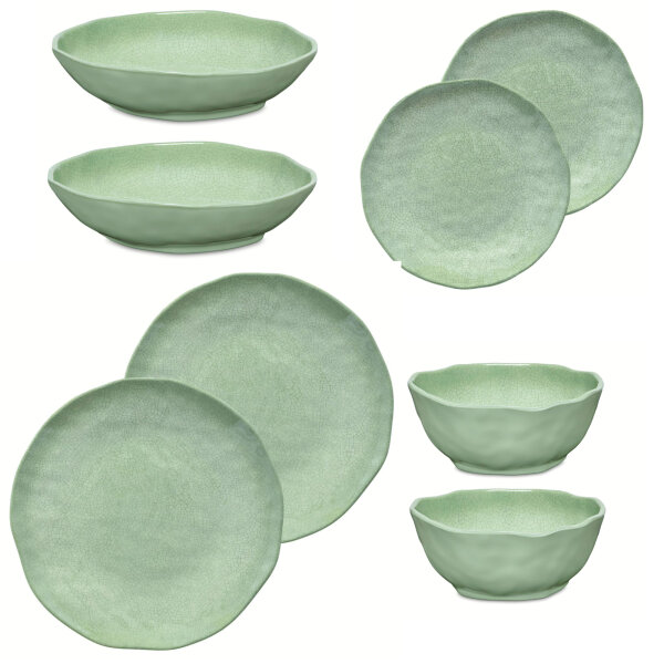 Geschirrset 8-teilig Atmosfera grün Melamin