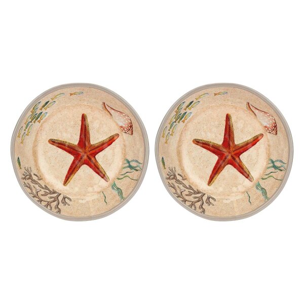 Teller tief / Suppenteller Ø 19,5 cm Sea Life Set mit 2 Stück