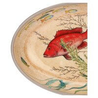 Frühstücksteller / Dessertteller oval 24 x 15 cm Sea Life Set mit 2 Stück