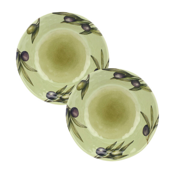 Suppenteller Tieferteller Ø 21 cm Olive Set mit 2 Stück