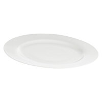 Servierplatte rund mit Fahne 30 cm Weiß