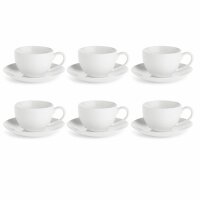 Espressotasse mit Untertasse 100 ml Weiß Set 6 Stück