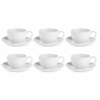Teetasse mit Untertasse 220 ml Weiß Set 6 Stück