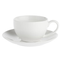 Tasse mit Untertasse 350 ml Weiß Set. 2 Stück