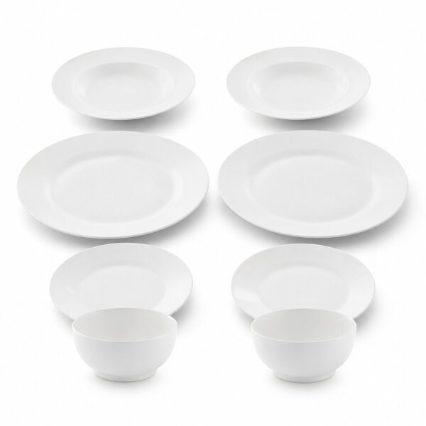 Speiseservice Essenziale 8-teilig für 2 Personen · weiß