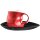 Luigi Colani Porzellan Kaffee - Cappuccino Tasse mit Untertasse color red 2 tlg.
