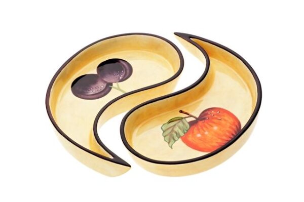 Beilageschale jing und jang 2tlg. handbemalt "TOSCANA"