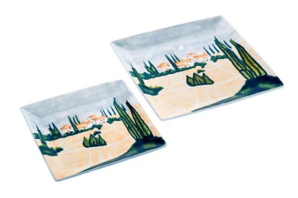 Teller eckig 27cm handbemalt "SIENA"
