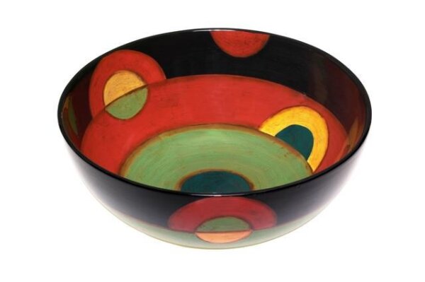 Handbemalte Schale rund 35 cm handbemalt "SAMBA"