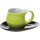 Luigi Colani Porzellan Espresso Tasse mit Untertasse grün / schwarz