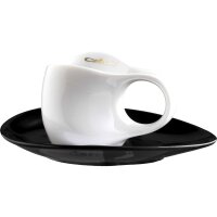 Luigi Colani Porzellan 2 Espressissimo - Tassen mit 2 Untertassen 4 tlg. weiß/ schwarz