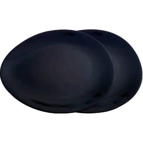 Luigi Colani Porzellan Teller Set  2 tlg. schwarz