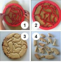 Plätzchen Puzzle "Tiere" 5er-Set...