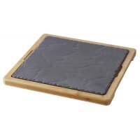 BURGER & STEAKTELLER  QUADRATISCH 25 x 25 cm Schieferoptik