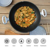 BAF Wok Set 32 cm Gigant Newline inkl. Glasdeckel