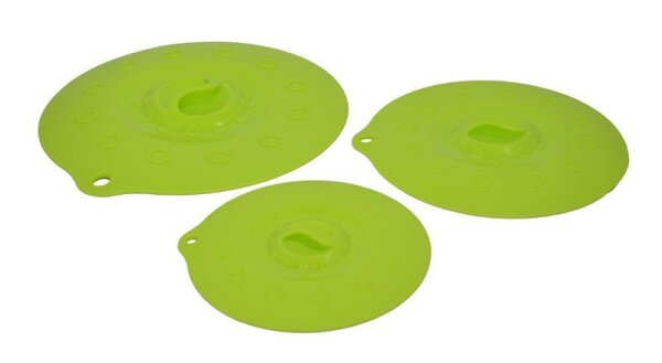 Silikondeckel 23cm „FUNNY KITCHEN“ grün