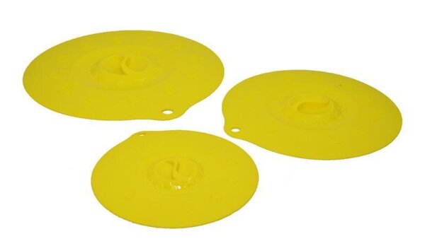 Silikondeckel 18cm „FUNNY KITCHEN“ gelb