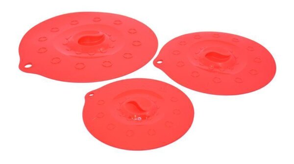Silikondeckel 18cm „FUNNY KITCHEN“ rot