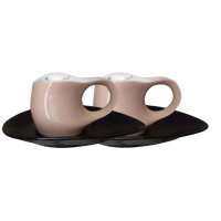 Luigi Colani Porzellan Espresso Tasse groß mit Untertasse 2 tlg. sand